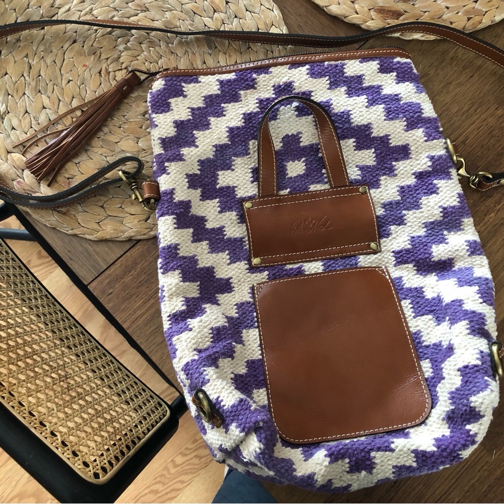 Patricia Nash Woven Casoli Plum Convertible Bag